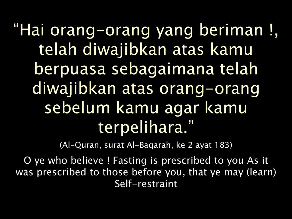 Ayat Quran Tentang Puasa Kajian Ramadhan Al Quran Dan Shaum Ingin